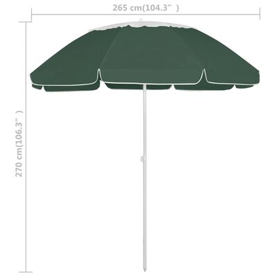vidaXL Plážový slnečník zelený 300 cm
