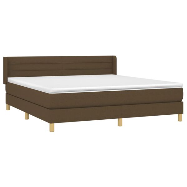 vidaXL Boxspring posteľ s matracom tmavohned&aacute; 180x200 cm l&aacute;tka