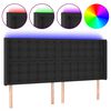 vidaXL Čelo postele s LED čierne 183x16x118/128 cm umel&aacute; koža