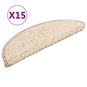 vidaXL Schodov&eacute; rohože 15 ks 56x17x3 cm kr&eacute;mov&eacute;, polkruhov&eacute;
