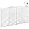 vidaXL Obl&uacute;kov&yacute; gabionov&yacute; k&ocirc;&scaron; 10ks 400x30x220/240cm pozinkovan&eacute; železo