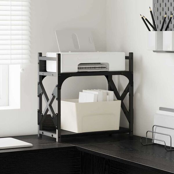 vidaXL Stojan na tlačiareň Čierny dub 40 x 20 x 40 cm Kompozitné drevo