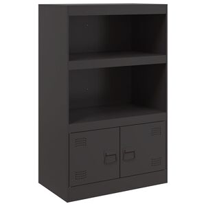 vidaXL Komoda čierna 67x39x107 cm oceľov&aacute;