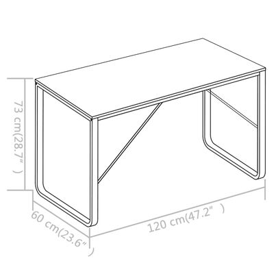 vidaXL Počítačový stôl, čierny a dubový 120x60x73 cm