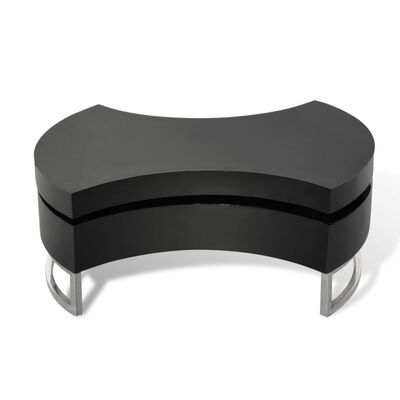 vidaXL Konferenčný stolík, nastaviteľný tvar, vysoký lesk, čierny