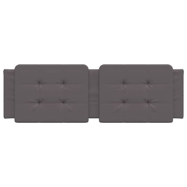 vidaXL Vank&uacute;&scaron; na čelo postele Zadar siv&yacute; 160 cm umel&aacute; koža