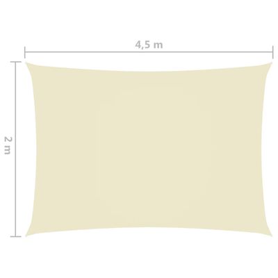 vidaXL Tieniaca plachta, oxford, obdĺžniková 2x4,5 m, krémová