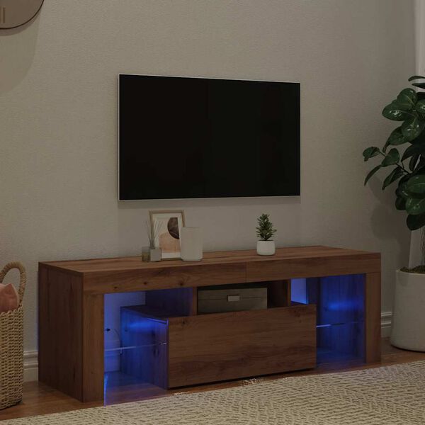vidaXL TV skrinka s LED dub artisan 120x36,5x40 cm kompozitn&eacute; drevo