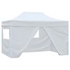 vidaXL Skladac&iacute; p&aacute;rty stan so 4 stenami 3x4,5 m, biely