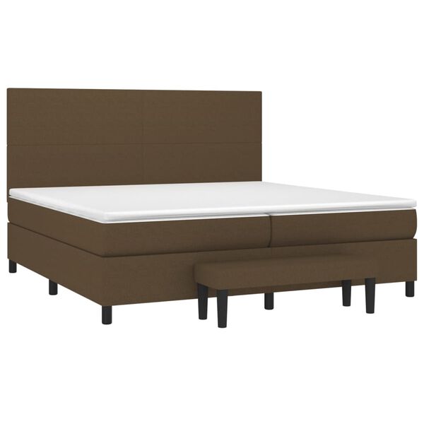 vidaXL Boxspring posteľ s matracom tmavohned&aacute; 200x200 cm l&aacute;tka