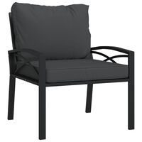 vidaXL Záhradná stolička so sivými vankúšmi 68x76x79 cm oceľ