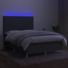 vidaXL Posteľ boxsping s matracom a LED tmavosiv&aacute; 140x190 cm l&aacute;tka
