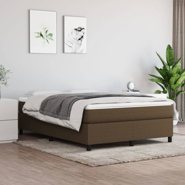 vidaXL Boxspring posteľ s matracom tmavohned&aacute; 140x190 cm l&aacute;tka