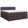 vidaXL Posteľ boxspring s matracom Tmavohned&aacute; 180 x 200 cm L&aacute;tka