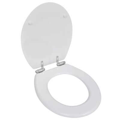vidaXL WC sedadlo, MDF, pomalé sklápanie, jednoduchý dizajn, biele