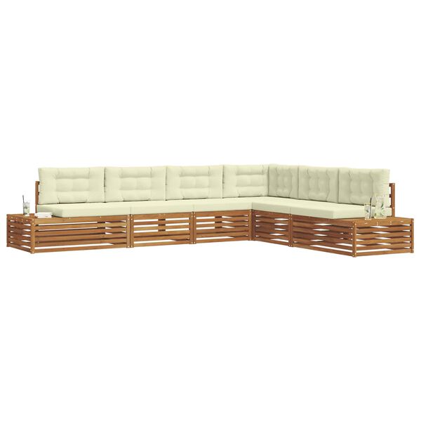 vidaXL Z&aacute;hradn&aacute; s&uacute;prava gaučov s vank&uacute;&scaron;om 6 Kus Pr&iacute;rodn&aacute; a kr&eacute;mov&aacute;