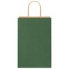 vidaXL Papierové tašky 250 ks s rúčkami, zelené, 21x11x31 cm
