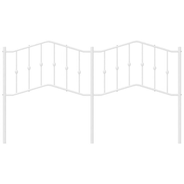 vidaXL Kovov&eacute; n&aacute;hradn&eacute; čelo postele, biele 180 cm
