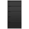 vidaXL Komoda so zásuvkami, lesklá čierna 60x35x121cm kompozitné drevo