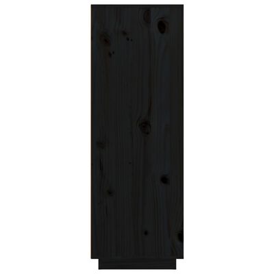 vidaXL Vysoká skrinka čierna 89x40x116,5 cm masívna borovica