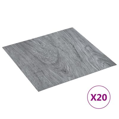 vidaXL Samolepiace podlahové dosky 20 ks PVC 1,86 m² bledosivé