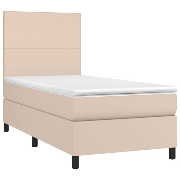 vidaXL Boxspring posteľ s matracom kapuč&iacute;nov&aacute; 100x200 cm umel&aacute; koža