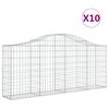vidaXL Obl&uacute;kov&eacute; gabionov&eacute; ko&scaron;e 10ks 200x30x80/100cm pozinkovan&eacute; železo