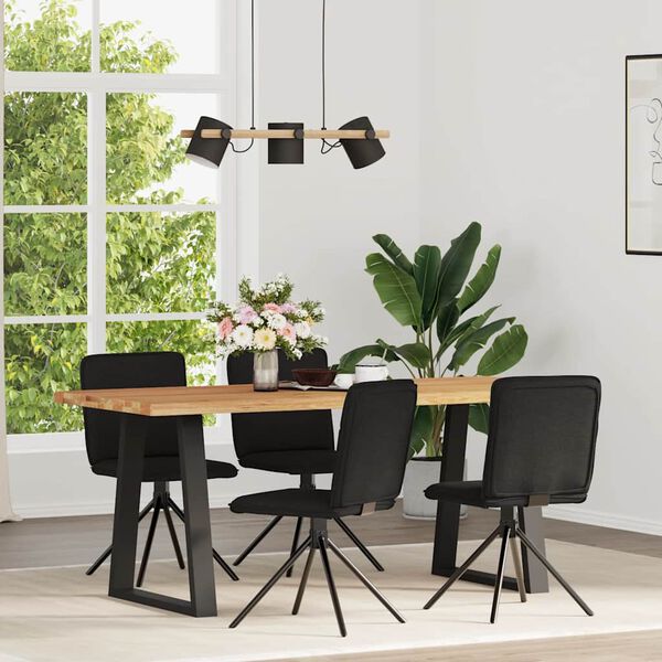 vidaXL Jedálenské stoličky 4 ks, čierne, látka