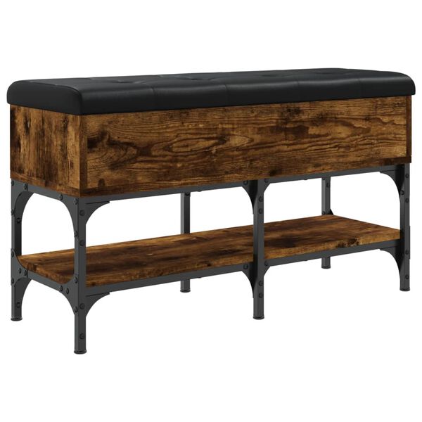 vidaXL Lavička na top&aacute;nky dymov&yacute; dub 82x32x45 cm kompozitn&eacute; drevo