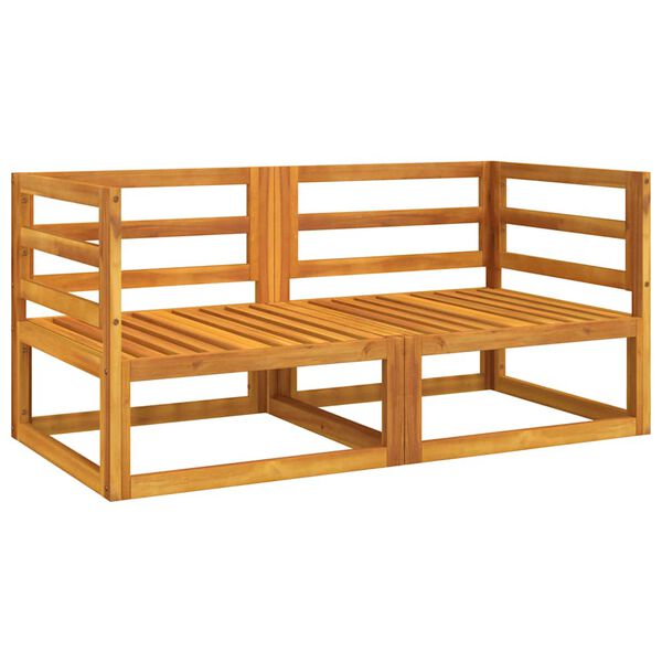 vidaXL Sekčné rohové pohovky 2 ks so zelenými vankúšmi masívna akácia