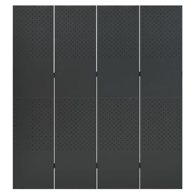 vidaXL Paraván so 4 panelmi, antracitová 160x180 cm oceľ