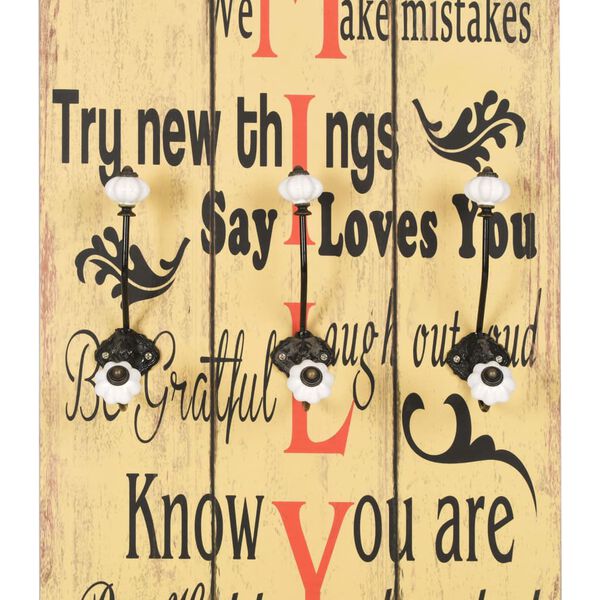 vidaXL Nástenný vešiak na kabáty so 6 háčikmi 120x40 cm FAMILY