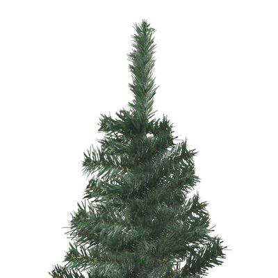 vidaXL Rohový osvetlený umelý vianočný stromček, zelený 150 cm, PVC