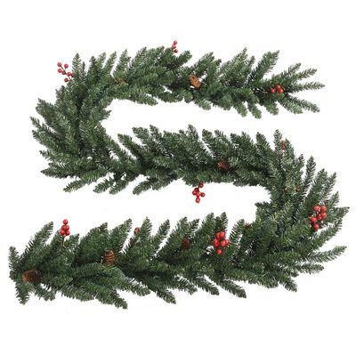 vidaXL Umelé vianočné stromčeky 2 ks s vencom, girlandou a LED diódami