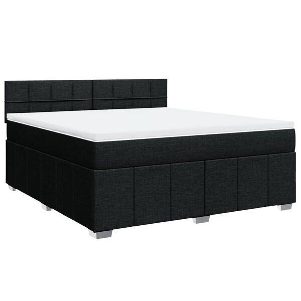 vidaXL Posteľn&yacute; r&aacute;m boxspring s matracom čierny 180x200 cm l&aacute;tka
