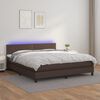 vidaXL Boxspring posteľ s matracom a LED hned&aacute; 180x200 cm umel&aacute; koža