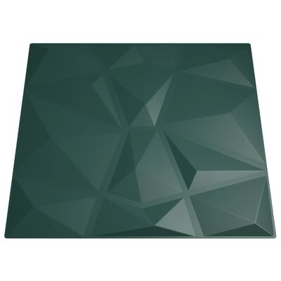 vidaXL Nástenné panely 24 ks, zelené 50x50 cm, XPS 6 m² diamant
