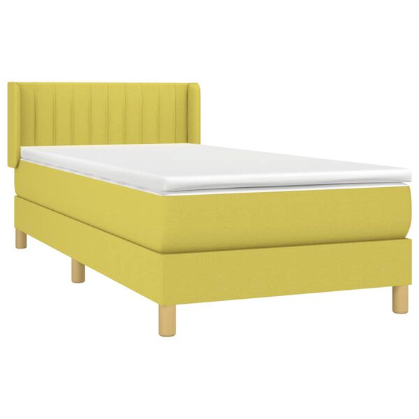 vidaXL Posteľn&yacute; r&aacute;m boxspring s matracom zelen&yacute; 90x200 cm l&aacute;tka