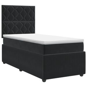 vidaXL Posteľ boxspring s matracom Čierna 80 x 200 cm Zamat