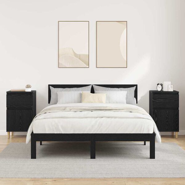 vidaXL Nočn&yacute; stol&iacute;k 2 pcs Čierny dub 40 x 35 x 70 cm Kompozitn&eacute; drevo