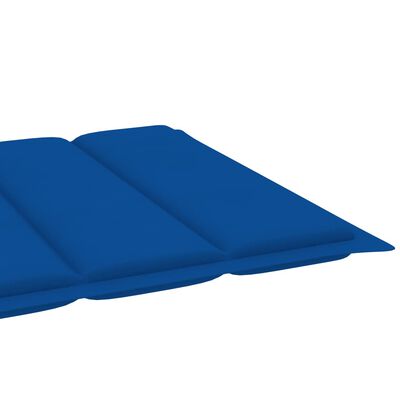 vidaXL Záhradné ležadlo s kráľovsky modrou podložkou tíkový masív