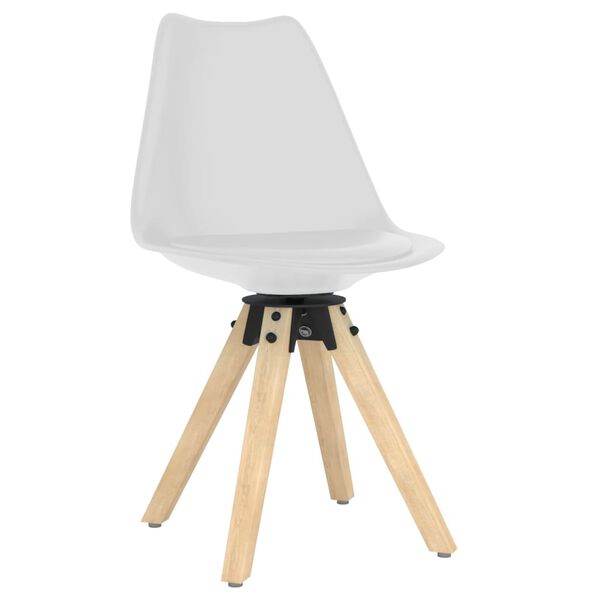 vidaXL Otočn&eacute; jed&aacute;lensk&eacute; stoličky 2 ks biele PP