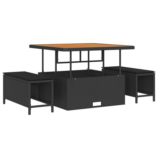 vidaXL S&uacute;prava z&aacute;hradn&yacute;ch pohoviek 11 pcs Čierna 100 x 100 x 71 cm