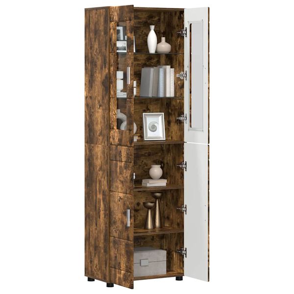 vidaXL Highboard FLORIN Dymov&aacute; dub 60 x 35 x 182 cm Kompozitn&eacute; drevo