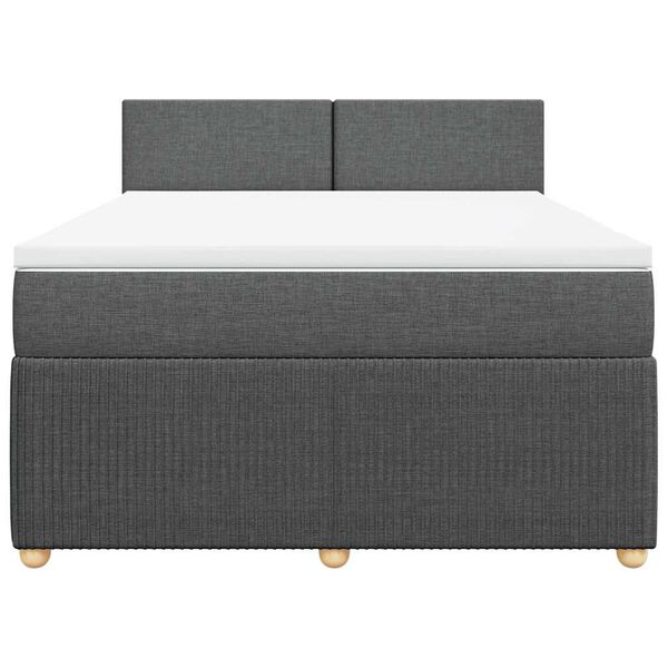 vidaXL Boxspring posteľ s matracom tmavosiv&aacute; 140x190 cm l&aacute;tka