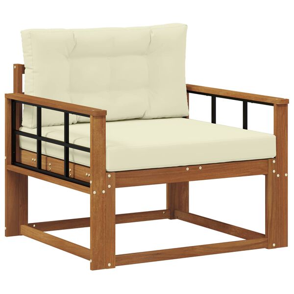 vidaXL Z&aacute;hradn&aacute; stredn&aacute; sedačka Pevn&eacute; ak&aacute;ciov&eacute; drevo Pr&iacute;rodn&aacute;