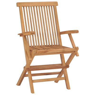 vidaXL Skladacie záhradné stoličky z tíkového dreva, 4 ks