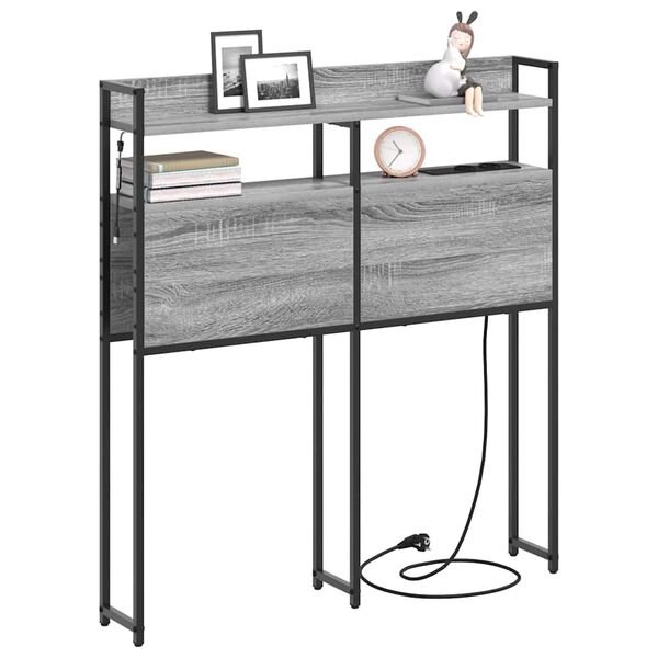 vidaXL &Uacute;ložn&eacute; čelo s poličkou Siv&yacute; dub sonoma 100 cm Kompozitn&eacute; drevo