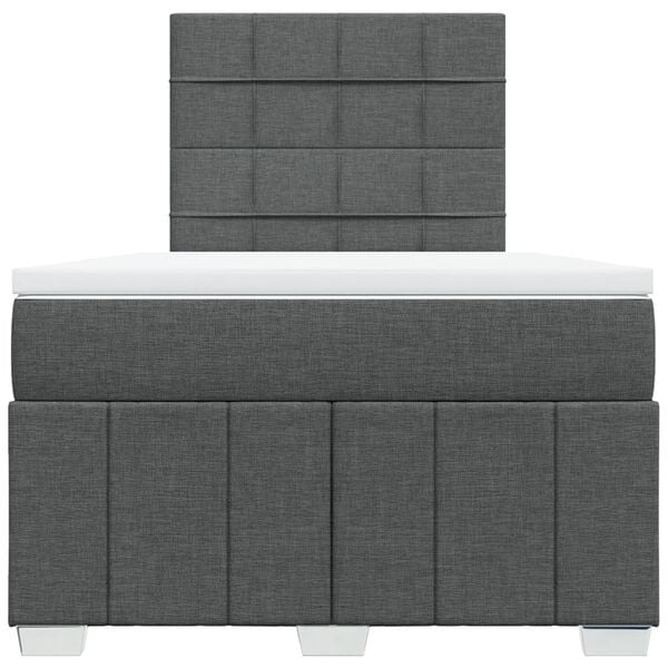 vidaXL Boxspring posteľ s matracom, tmavosiv&aacute; 120x190 cm, l&aacute;tka