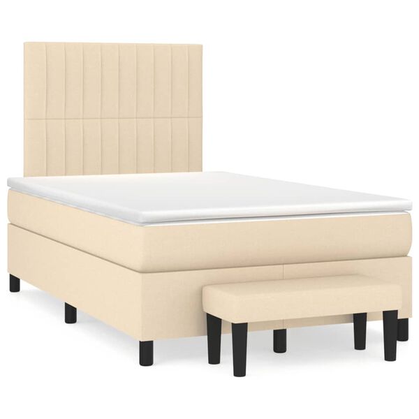 vidaXL Boxspring posteľ s matracom kr&eacute;mov&aacute; 120x190 cm l&aacute;tka
